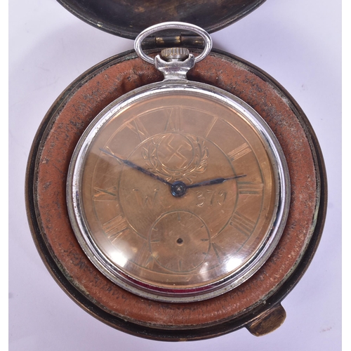 149 - A WWII Second World War Third Reich Nazi German style pocket watch. The stainless steel pocket watch... 