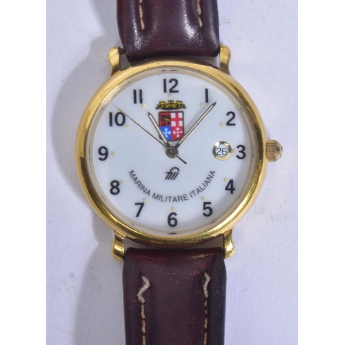 157 - Marina Militare - Italian Navy interest Marina Militare Italiana gentleman's wrist watch. Gold plate... 