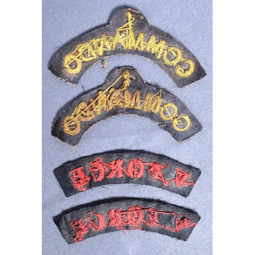 171 - A collection of WWII Second World War British Army uniform cloth patches comprising V Force reconnai... 