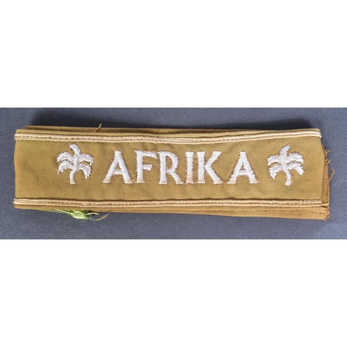 173 - WWII Second World War Third Reich Nazi German uniform cuff titles / armbands comprising Afrika and K... 