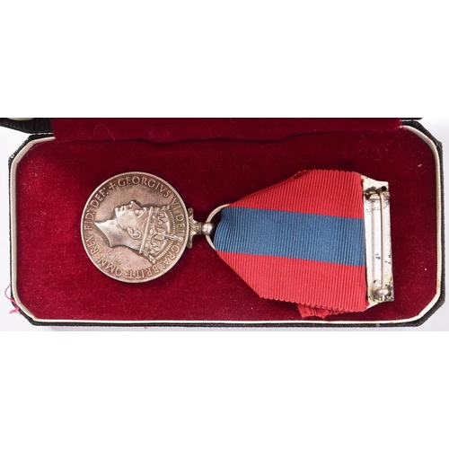 181 - A WWII Second World War era Imperial Service medal awarded to one Henry Beech along with a Military ... 