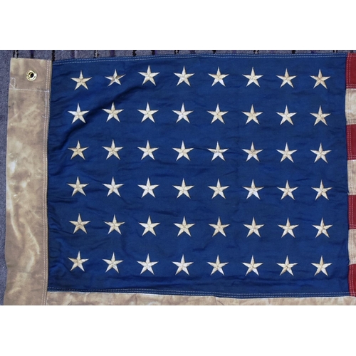 187 - A WWII Second World War USN United States Navy flag. The flag of typical form, with x48 individually... 