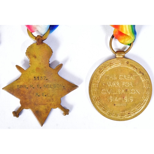 192 - A WWI First World War medal trio awarded to one 1132 SPR R.T Nelson of the Royal Engineers comprisin... 