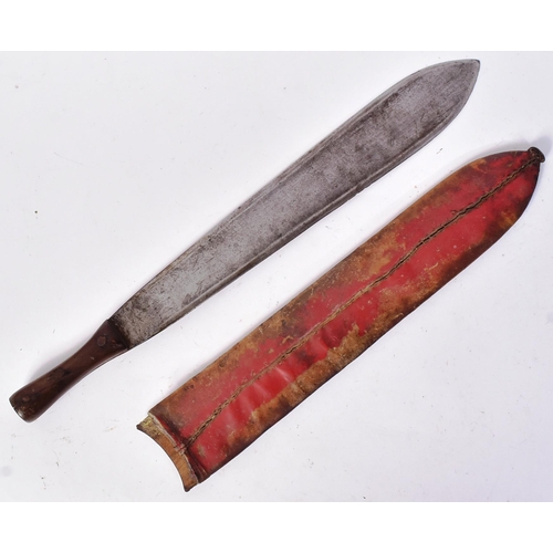 199 - An early 20th Century British Martindale Golok Machete knife. Wooden grip secured to tang by x3 rive... 