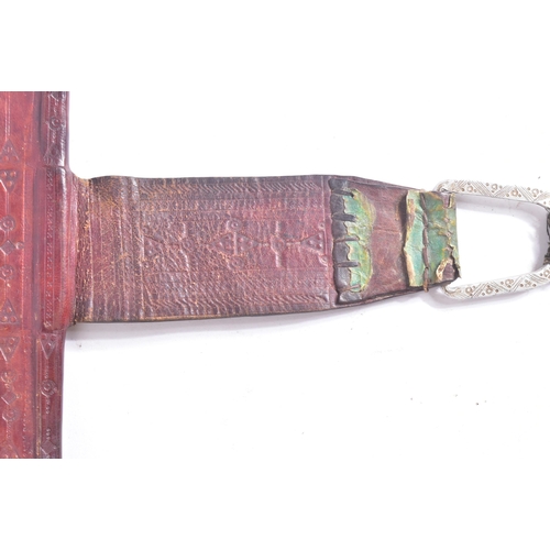 204 - A mid 20th Century North African Tuareg / Hausa people Takoba tribal sword. Layered dome shaped pomm... 