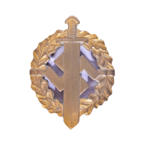 205 - A WWII Second World War Third Reich Nazi German SA Sports Badge. A gold grade example depicting a Ro... 