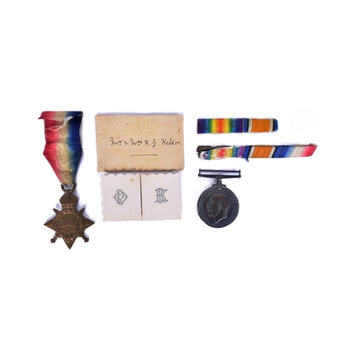 23 - WWI First World War Medals - 1914-15 Star awarded to one 14700 Private Hubert J. Kelson and War Meda... 