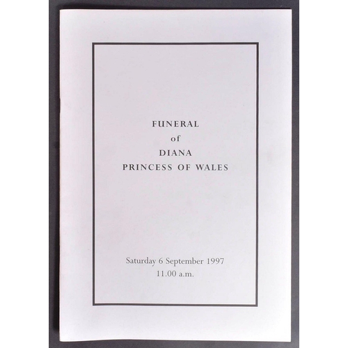 237 - Royalty Interest - a 'Funeral Of Diana Princess Of Wales' service programme for Saturday 6th Septemb... 