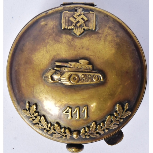 239 - A WWII Second World War Third Reich Nazi German style pocket watch in a brass dome case along with a... 