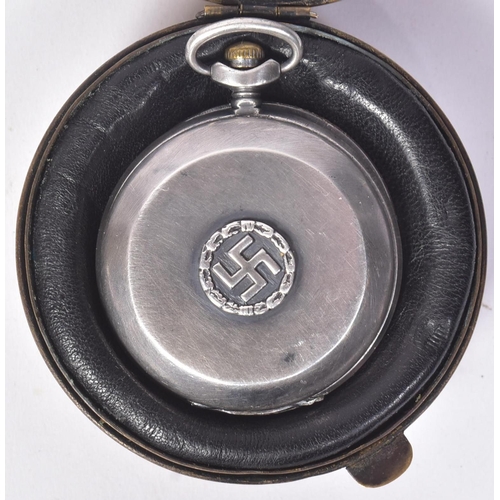 239 - A WWII Second World War Third Reich Nazi German style pocket watch in a brass dome case along with a... 