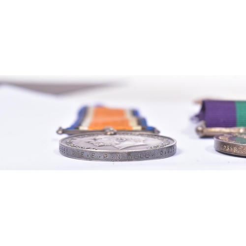 241 - A collection of assorted medals comprising a WWI First World War medal awarded to one 34556 Pte E. P... 