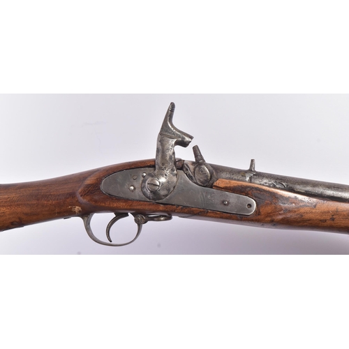 266 - A 19th Century US United States Hawken / Kentucky style flintlock percussion hammer action rifle. Me... 