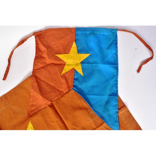 274 - A Vietnam War era N.V.A North Vietnamese Army flag with yellow linen star along with some Vietcong b... 