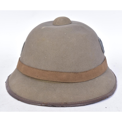 280 - A WWII Second World War Third Reich Nazi German Afrika Korps pith helmet. Green / brown felt exterio... 