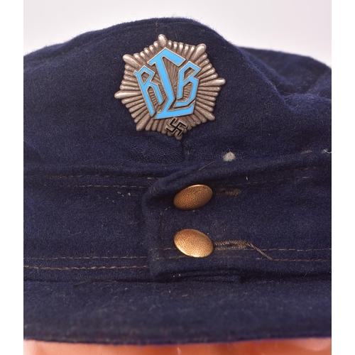 285 - A WWII Second World War Third Reich Nazi German R.L.B Air Raid Wardens M43 cap. Typical form with tw... 