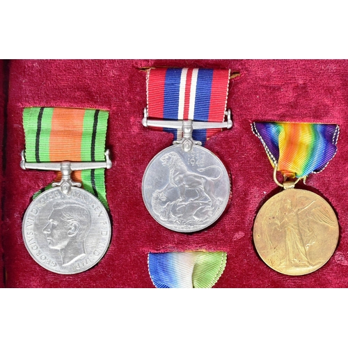 3 - WWI & WWII Medal Group - 9483 Private T Randall of the Gloucester Regiment - mounted medal group com... 