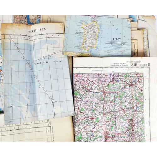 303 - A collection of approximately x30 WWII Second World War RAF Royal Air Force maps of Great Britain to... 