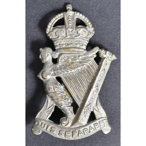 309 - A WWI First World War medal trio awarded to one 7201 Pte F. C. Stay of the Royal Irish Rifles along ... 