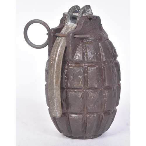 32 - A WWI First World War British Army INERT No. 5 mills bomb / hand grenade with replacement lever, rin... 