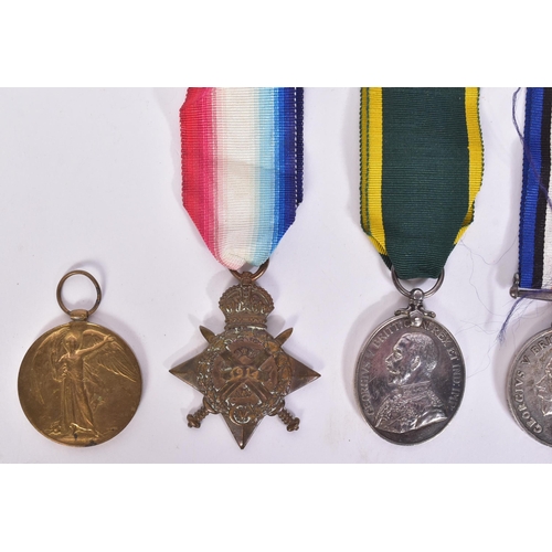 325 - A WWI First World War medal group to one 20111 EA Williams of the Royal Army Medical Corps RAMC, com... 