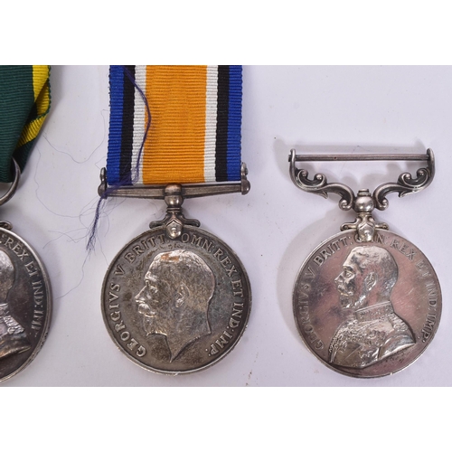 325 - A WWI First World War medal group to one 20111 EA Williams of the Royal Army Medical Corps RAMC, com... 