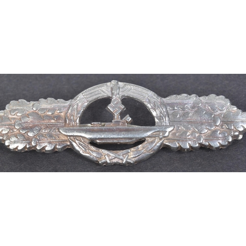 340 - A WWII Second World War Third Reich Nazi German Kriegsmarine silver grade U-Boat front spange clasp.... 