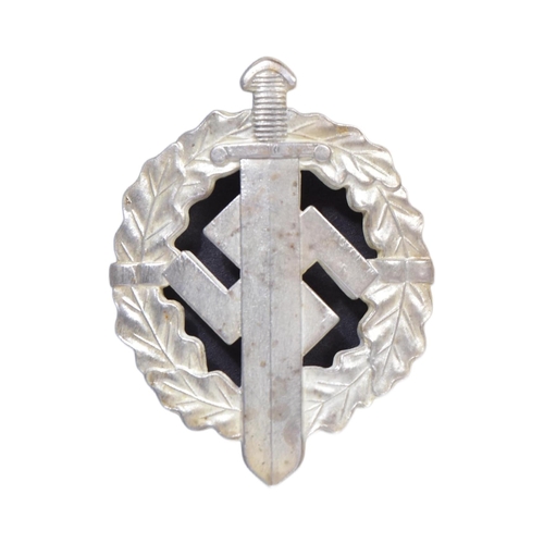 346 - A WWII Second World War Third Reich Nazi German SA Sports Badge. A silver grade example depicting a ... 