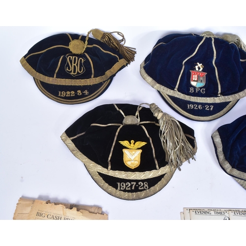 350 - Early Rugby Interest - Terry Babington - a collection of x5 original c1920s Rugby Football caps awar... 