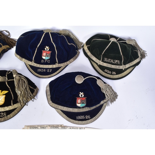 350 - Early Rugby Interest - Terry Babington - a collection of x5 original c1920s Rugby Football caps awar... 