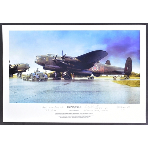 358 - WWII Second World War Interest - Preparations by Piotr Forkasiewicz - multi-signed print of a Lancas... 