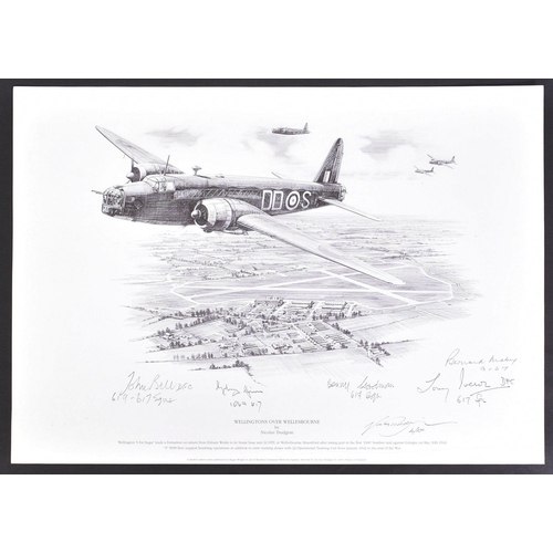 359 - WWII Second World War Interest - x2 Lancaster Bomber related autographed prints. The first 'Wellingt... 