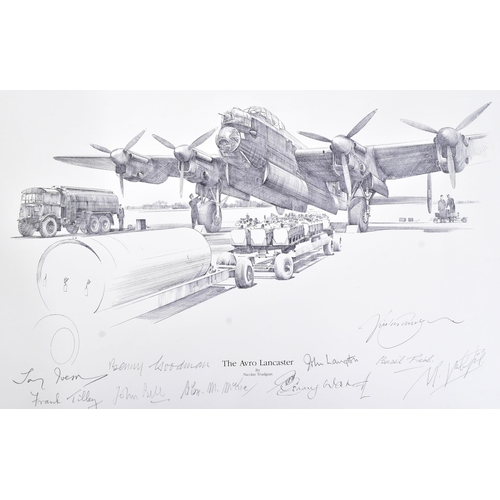 359 - WWII Second World War Interest - x2 Lancaster Bomber related autographed prints. The first 'Wellingt... 