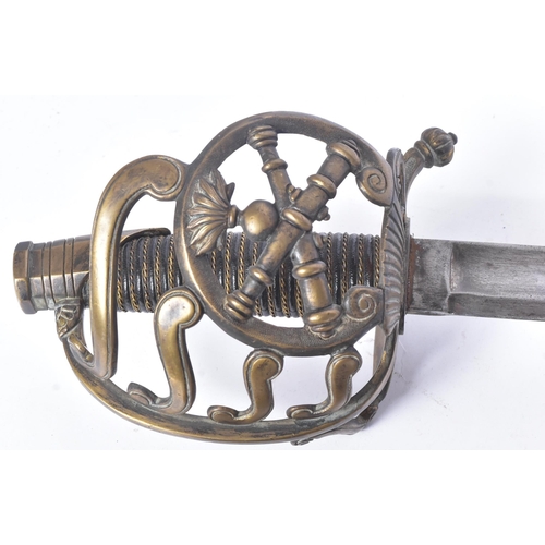 38 - A 19th Century French Horse Artillery basket hilted sabre. The basket guard bearing the two crossed ... 