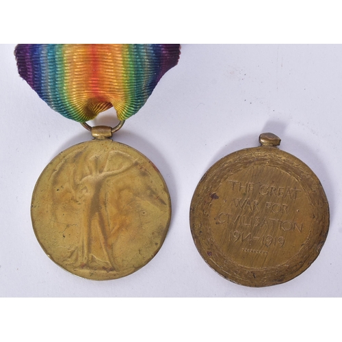 43 - Two WWI Victory medals, comprising: a WWI First World War South African Service Corps engraved Victo... 