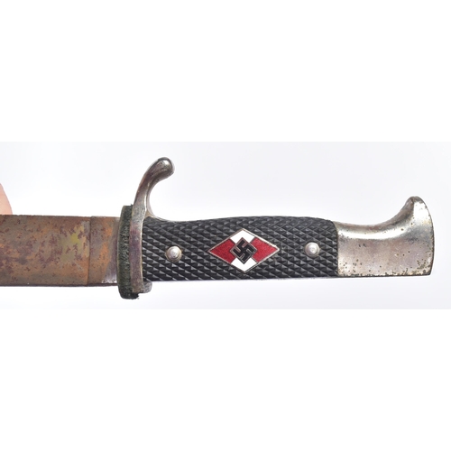 54 - A WWII Second World War Third Reich Nazi German Hitler Youth knife / dagger. The dagger having a hoo... 