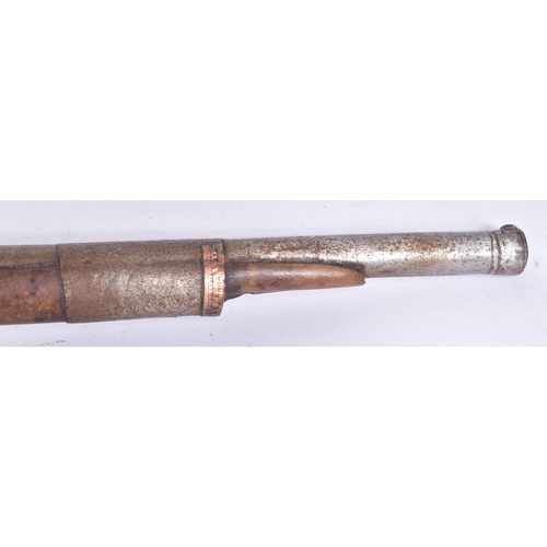 57 - A 19th Century South Asian / Indian Toradar / Matchlock rifle. Long barrel secured to the stock with... 