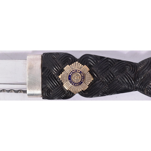 62 - An original Victorian Scottish Sgian Dubh / Regimental Dirk attributed to the Scots Guards. Carved b... 