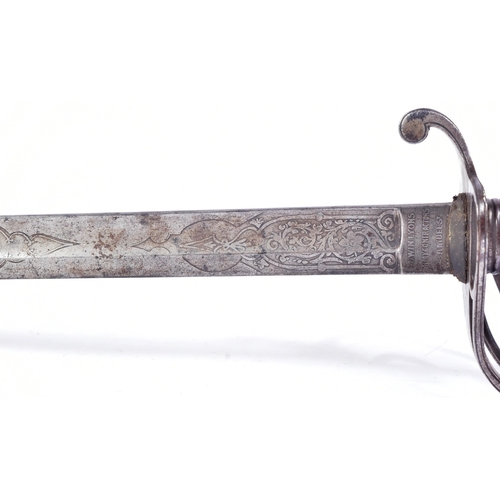 71 - A 19th Century 1821 pattern Lanarkshire 1st Artillery Volunteers sword. Stepped pommel with ball fin... 