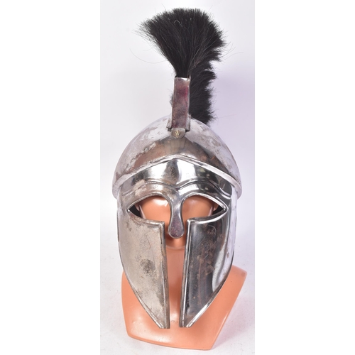 78 - A re-enactment Greek / Roman Crusader Corinthian Trojan style helmet with full face covering and bla... 