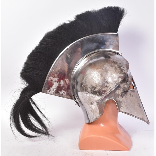 78 - A re-enactment Greek / Roman Crusader Corinthian Trojan style helmet with full face covering and bla... 