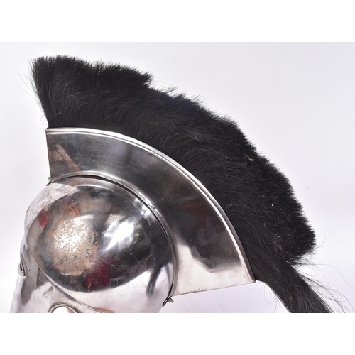 78 - A re-enactment Greek / Roman Crusader Corinthian Trojan style helmet with full face covering and bla... 