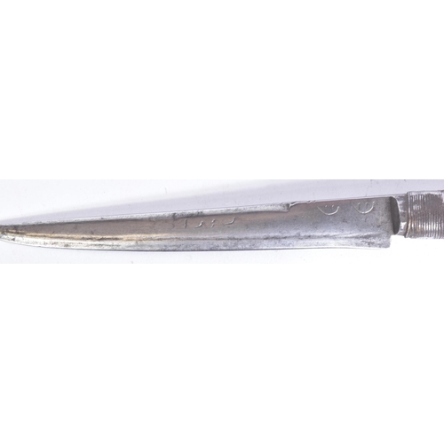 83 - An original North African ( Algeria ) Bou Saada / Saadi Khodmi knife. Carved wooden grip wrapped in ... 