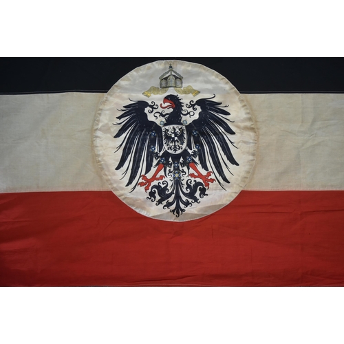 87 - A WWI First World War Imperial German / Prussian Empire Colonial flag. Black, white and red tri-colo... 