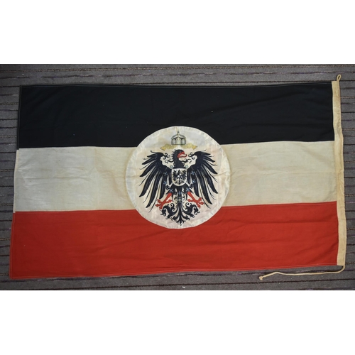 87 - A WWI First World War Imperial German / Prussian Empire Colonial flag. Black, white and red tri-colo... 