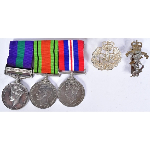 94 - WWII Interest - a WWII Second World War medal pair and George VI Imperial Service Medal with Palesti... 