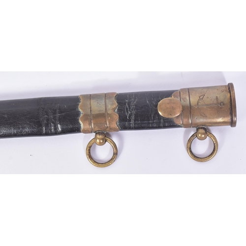 99 - An early 19th Century British 5 ball Naval Officers dirk. Brass pommel, ribbed faux ivory grip inlai... 