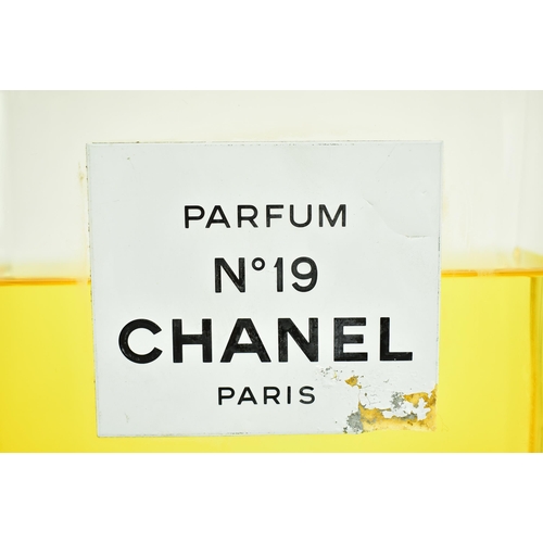 10 - Chanel No. 19 Paris - a vintage point of sale advertising factice perfume bottle. The bottle of squa... 