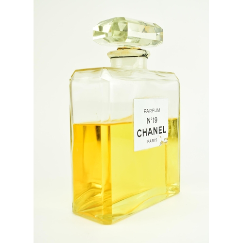 10 - Chanel No. 19 Paris - a vintage point of sale advertising factice perfume bottle. The bottle of squa... 