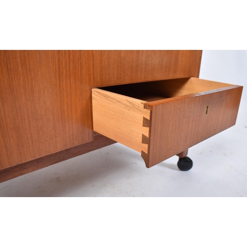 114 - Leif Alring for C.F. Christensen - Denmark - A retro mid 20th century circa 1960s teak wood rolling ... 