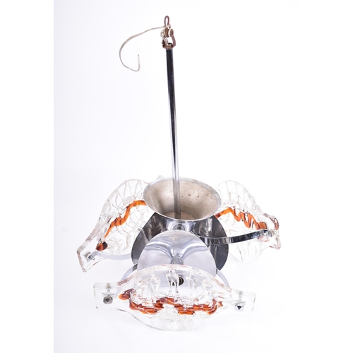 120 - Toni Zuccheri for VeArt - A retro mid 20th century Italian designer space age hanging ceiling light ... 